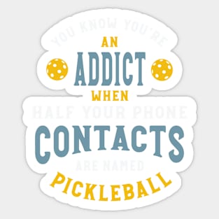 Funny Pickleball Contacts in Phone Sticker